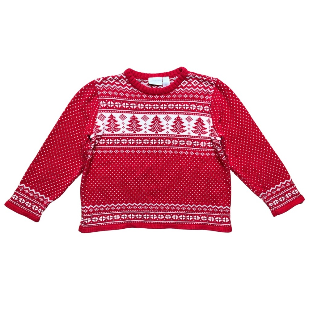 Vintage Fair Isle Chunky Knit Sweater Medium Oversized Boxy Crochet Nordic Retro